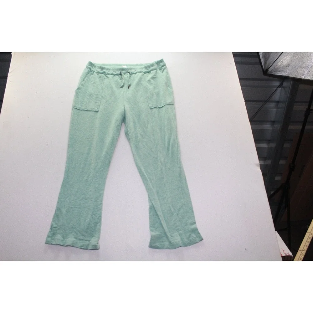 Green Tea Lounge Pants Womens XL Mint Green Good Wide Leg Rayon Drawstring